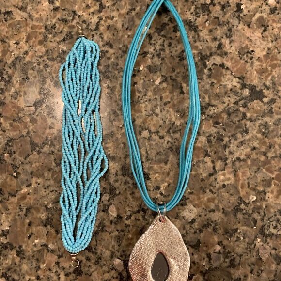 Vintage Seed Bead Bracelet and Rhinestone Necklace - Picture 3 of 3